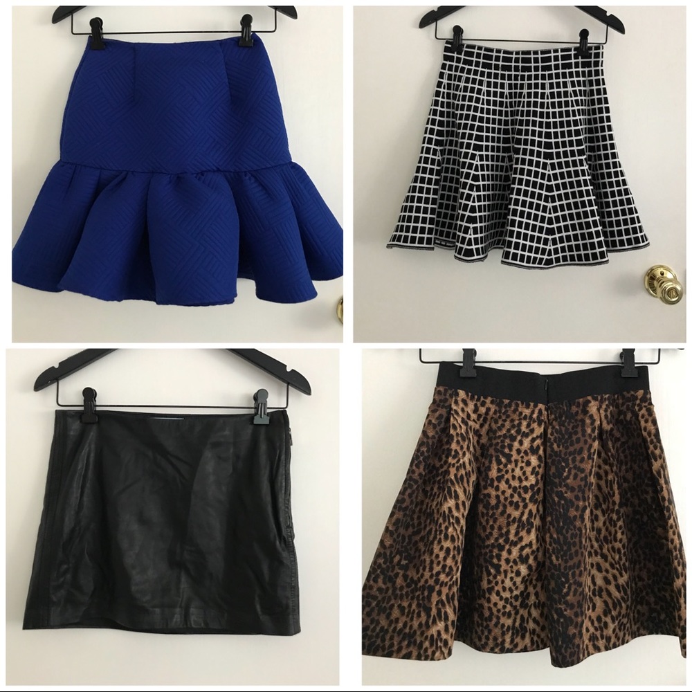 BUNDLE 4 skirts size xs and s available til mar 1
